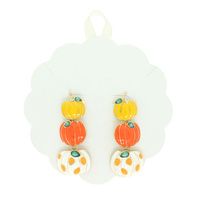 HALLOWEEN PUMPKIN STACK LINEAR EARRINGS